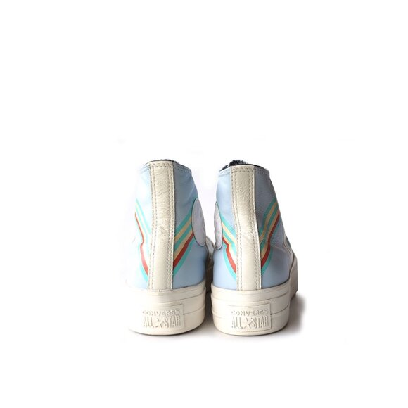 Converse Chuck Taylor All Star Hi Rainbow You Blue Leather Sneaker Size 8 - Picture 6 of 12